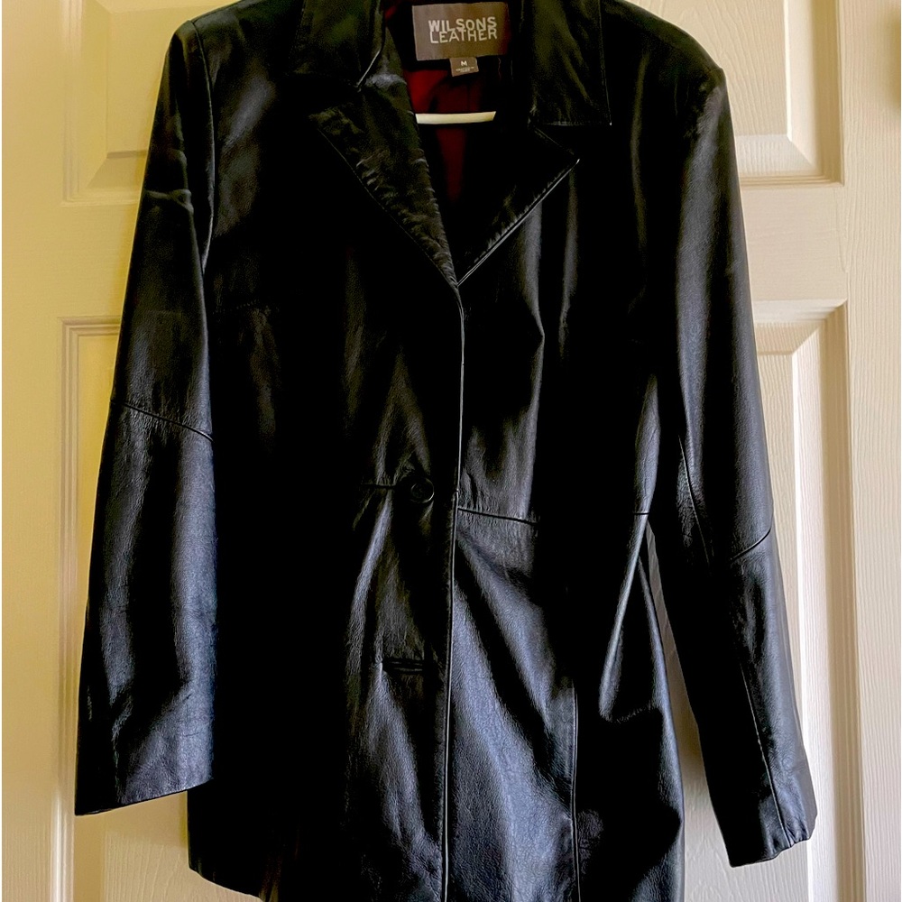 Leather jacket, good condition but “loved”.